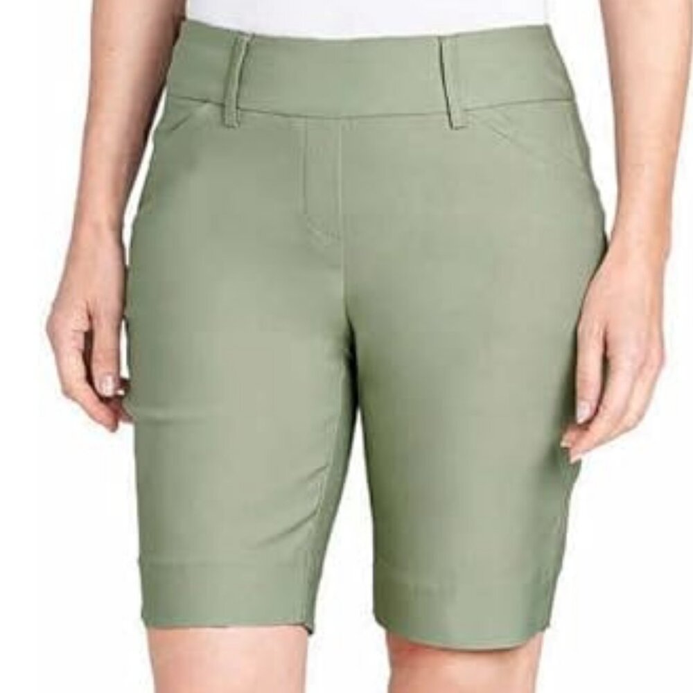 👚3 FOR $23👚 NEW Hilary Radley Sage Knee Length Long Bermuda Pull On Shorts 18 - Picture 3 of 7